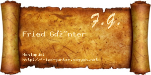 Fried Günter névjegykártya